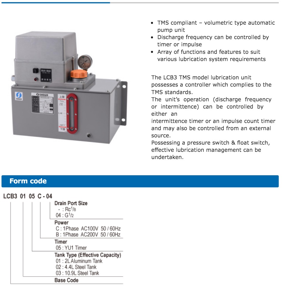 LCB3(TMS) Lubrication Unit